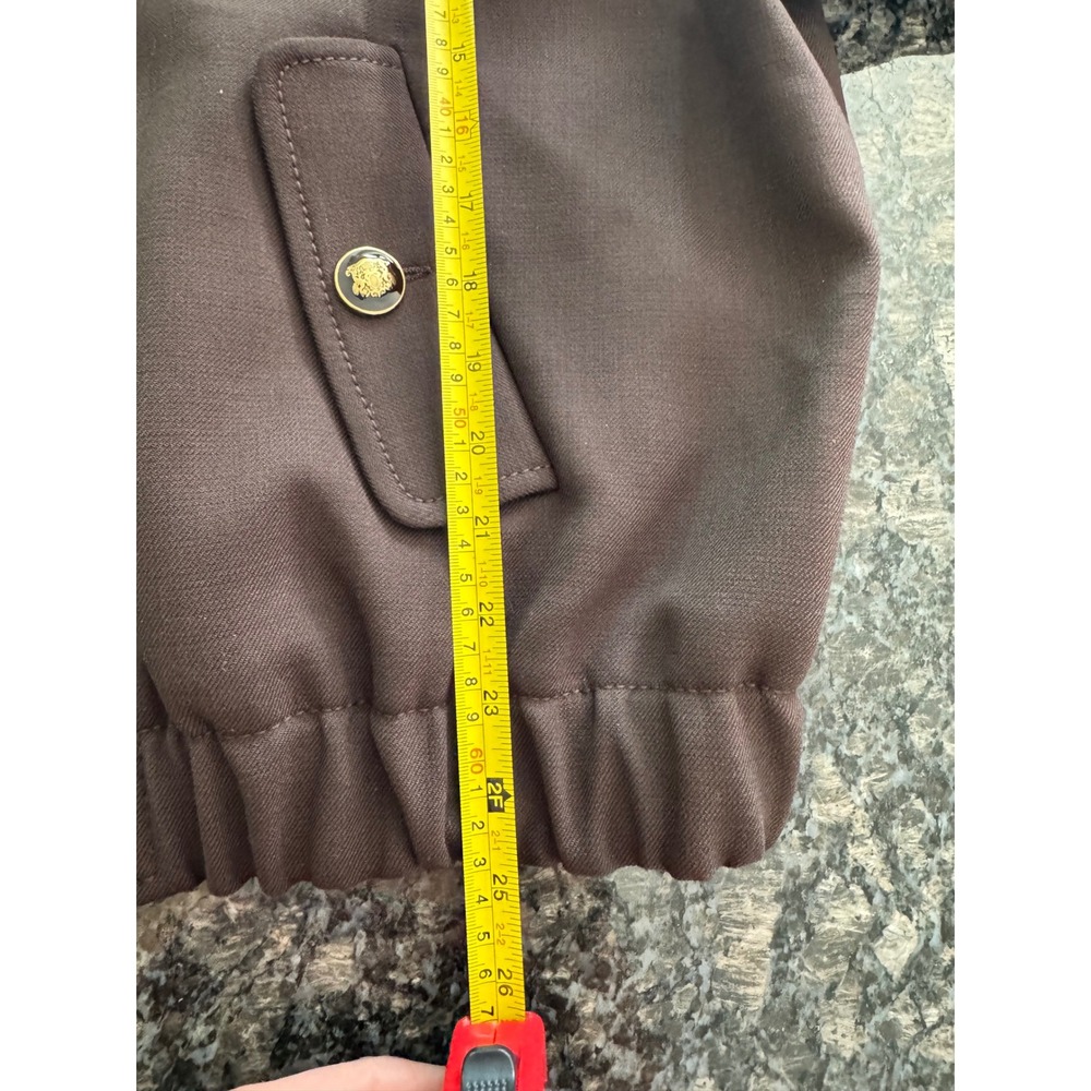 Sandro Titouan Brown Zip Up Bomber Jacket Marron Gold Button H25TITOUAN Size 42 - Picture 10 of 11